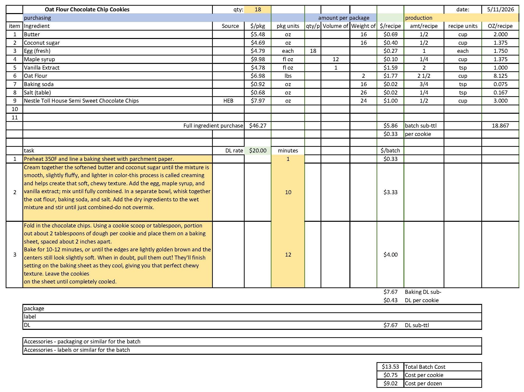 How to Figure the Cost of Cookies-Painlessly