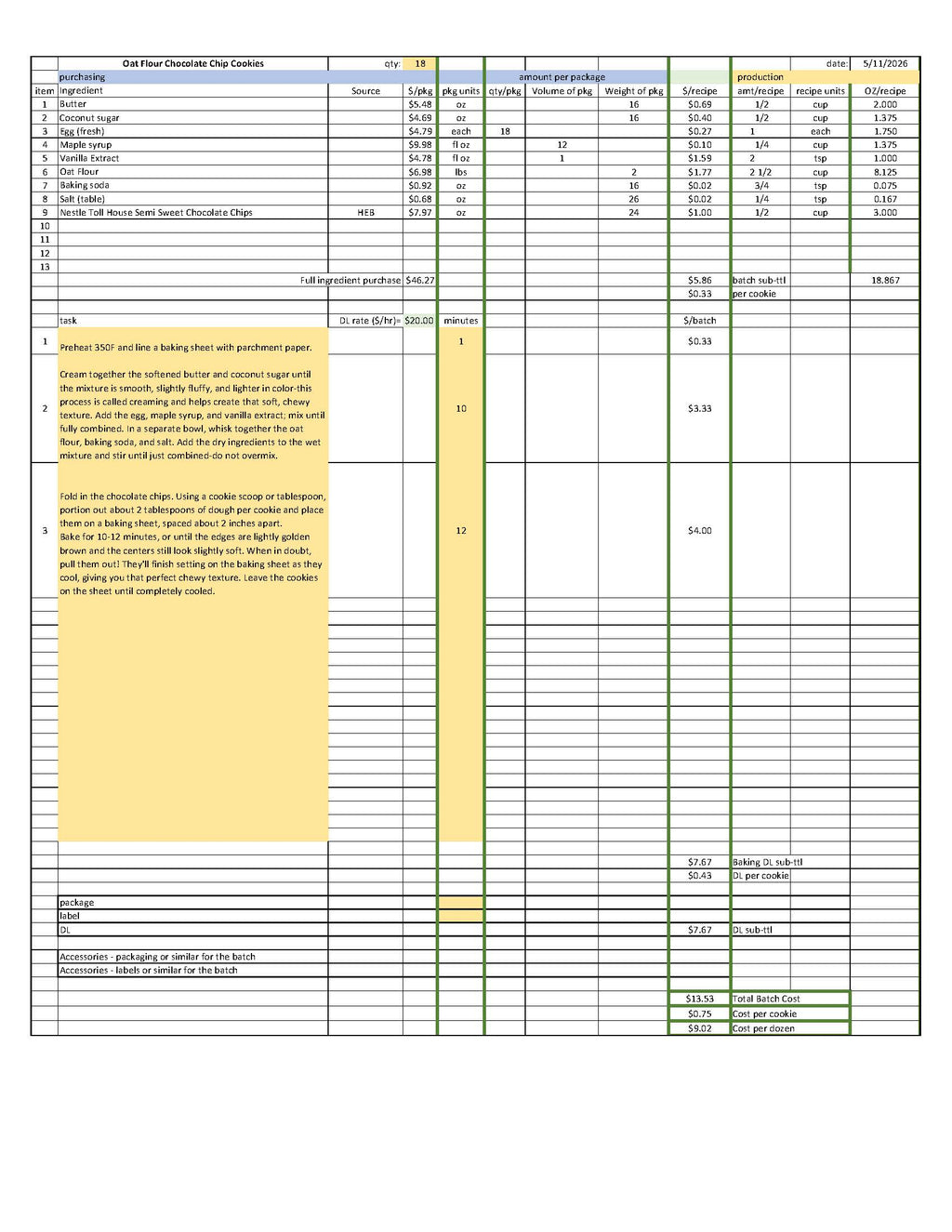 Cookie Calculator Rx